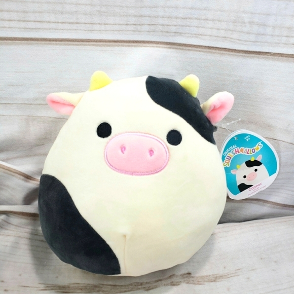 Squishmallows Connor The Cow Black Cream 8 Inch 2022 - Picture 1 of 11